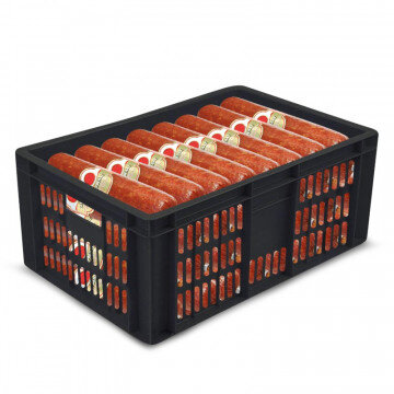 Контейнер пластиковый 600х400х250мм перф/перф (арт.201)_черный