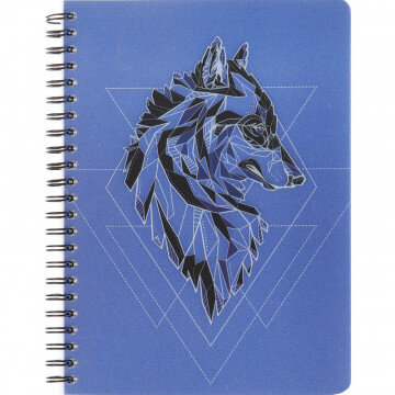 Тетрадь общая №1 School Волк 96л., пластиковая обл., запечат.лист, пружина Тетрадь общая №1 School Волк 96л., пластиковая обл., запечат.лист, пружина