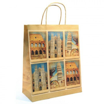 Пакет бумажный крафт, 150 г, ручки бумажные-крученые, 42579 Пакет бумажный крафт, 150 г, ручки бумажные-крученые, 42579