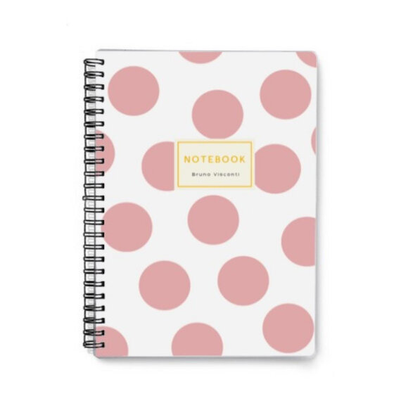 Тетрадь общая А5 60л, клетка,гребень,обл.карт.SALMON POLKA DOTS 7-60-201/14