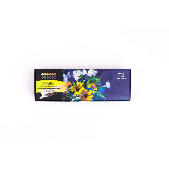 Гуашь Малевичъ, 12 цветов по 22 мл, 620022