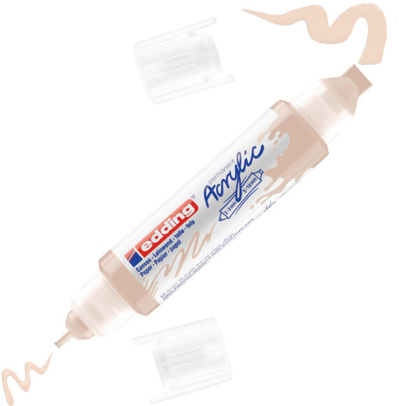 Маркер акриловый двусторонний 3D Edding 5400/255. Телесный/Warm beige