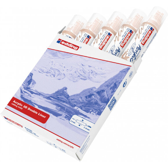 Маркер акриловый двусторонний 3D Edding 5400/255. Телесный/Warm beige