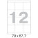 Этикетки самоклеящиеся Office Label 70х67,7 мм, 12   шт. на лист.А4 100 л