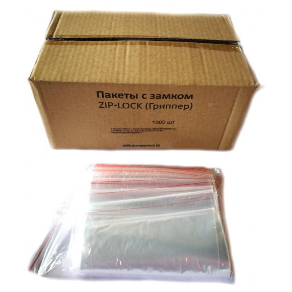 Пакет с замком (Zip Lock) 5 х 7 см, 32 мкм, 1000 шт/уп эконом Пакет с замком (Zip Lock) 5 х 7 см, 32 мкм, 1000 шт/уп эконом