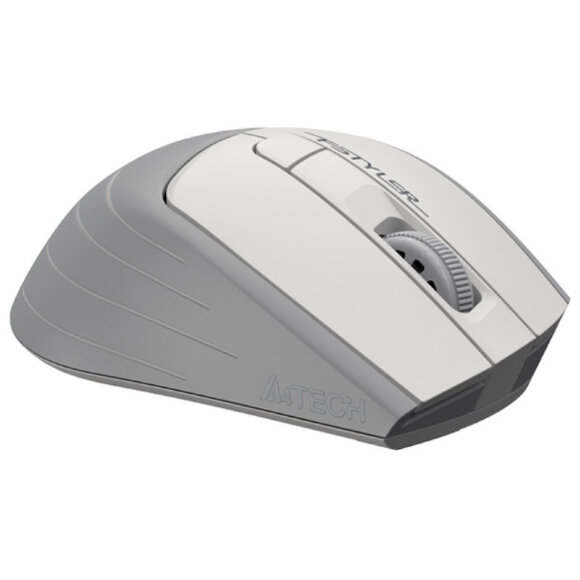 Мышь компьютерная A4 Fstyler FG30, беспроводная, 2000dpi, серый/белый