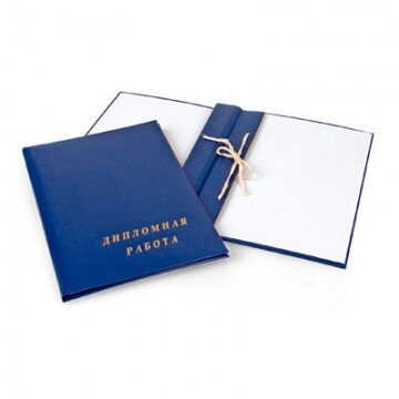 Папка ДИПЛОМНАЯ РАБОТА А4 бумвинил, шнур., синяя