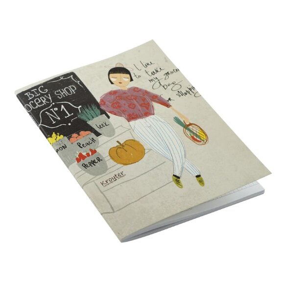 Тетрадь общая А5,48л,165х206,кл,скреп,обл.карт,бл.65гр Серия В тренде 00011