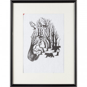 Рамка с паспарту, пластик, 30х40, черный цвет  508П