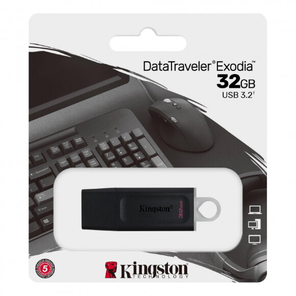 Флеш-память Kingston DataTraveler Exodia, USB 3.2 G1, б/чер, DTX/32GB Флеш-память Kingston DataTraveler Exodia, USB 3.2 G1, б/чер, DTX/32GB