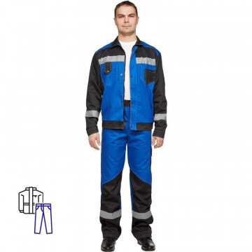 Спец.одежда летняя Костюм мужской л21-КБР вас/черн. (р.44-46) 182-188