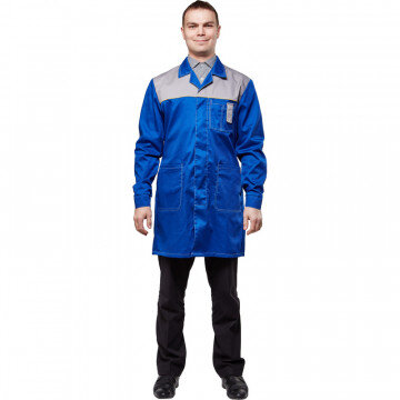 Халат рабочий у19-ХЛ вас/сер (р.56-58) 170-176