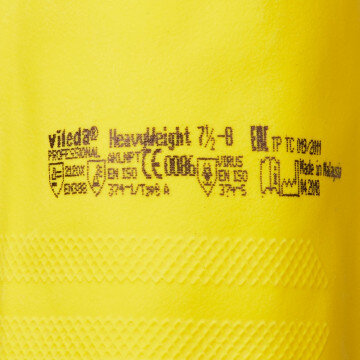 Перчатки латексные с неопреном Усиленные Vileda, зеленый/желтый, M,120268