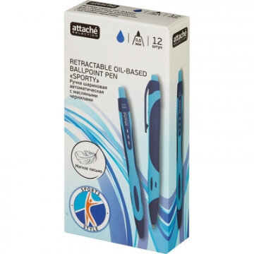 Ручка шариковая Attache Selection Sporty Color Zone голуб.корп,синий 0,5мм Ручка шариковая Attache Selection Sporty Color Zone голуб.корп,синий 0,5мм