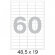Этикетки самоклеящиеся Promega label 48,5х19 мм/60 шт. на листе А4 (100л.