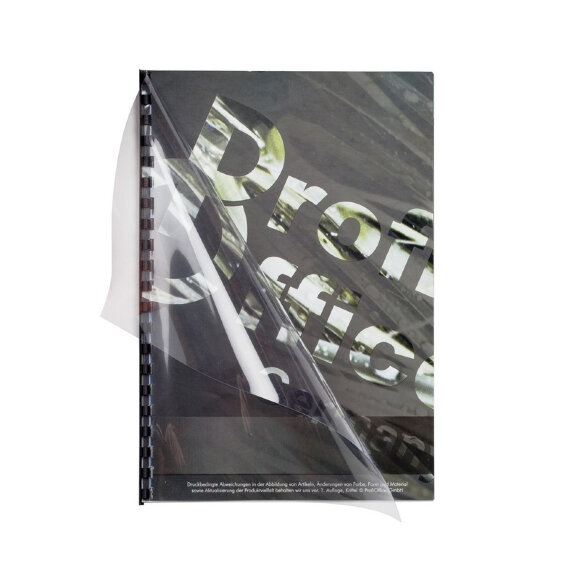 Обложки для переплета пластиковые ProfiOffice прозр. А4, 180мкм,100шт/уп.