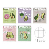 Тетрадь общая А5,48л,клетка,скреп,обл.карт. АВОКАДО 5диз 7-48-929