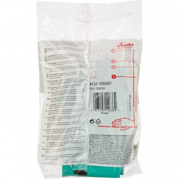 Перчатки латексные с неопреном Усиленные Vileda, зеленый/желтый, S,120267