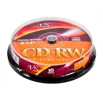 Носители информации VS/CD-RW/700MB/4-12x/Cake/10 Носители информации VS/CD-RW/700MB/4-12x/Cake/10