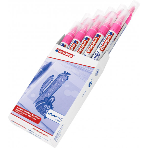 Маркер акриловый Edding 5100/069.кругл.нак. 2-3 мм.Флюор розовый/Neonpink