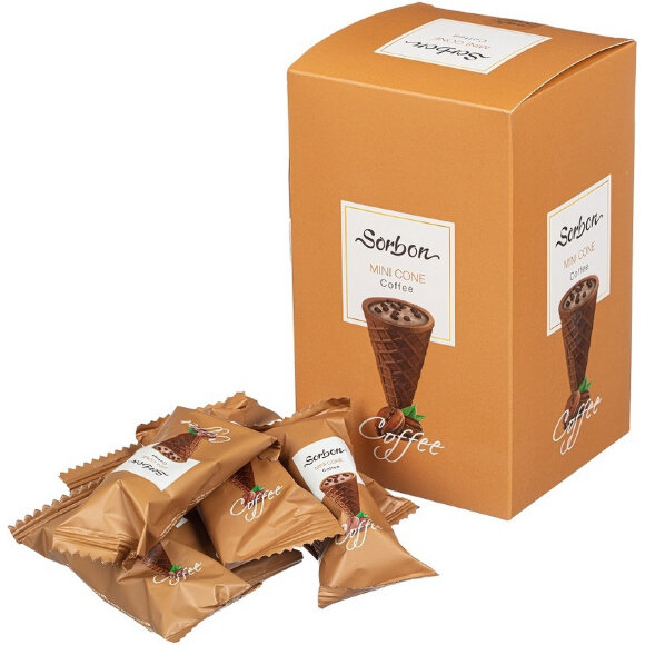 Набор конфет Sorbon мини-рожки Coffee c хрустящей начинкой, 200г