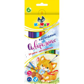 Карандаши цветные акварельные 24 цв 6-гран, ВКФ Мой друг котёнок,WCP-  2024