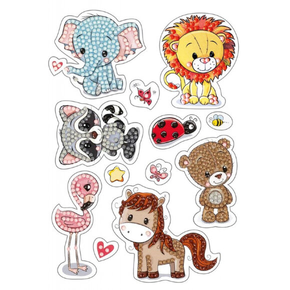 Набор для творчества алмаз.мозаика накл.Веселые зверята,14х19.5см,ALVN-102