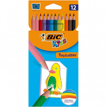 Карандаши цветные 12цв 6-гран Bic Tropicolors 832566 Карандаши цветные 12цв 6-гран Bic Tropicolors 832566