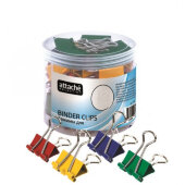 Зажим для бумаг Attache Selection, 32мм, 24 шт, цветные, пласт.уп