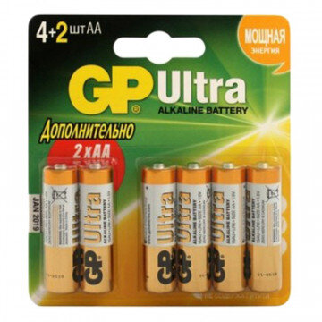 Батарейки GP Ultra AA, 6 шт/бл. GPPCA15AV021
