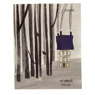 Тетрадь общая А5,48л,165х206,клет,скрепка,обл.карт,бл.65гр Серия Дом 00054