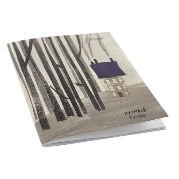 Тетрадь общая А5,48л,165х206,клет,скрепка,обл.карт,бл.65гр Серия Дом 00054