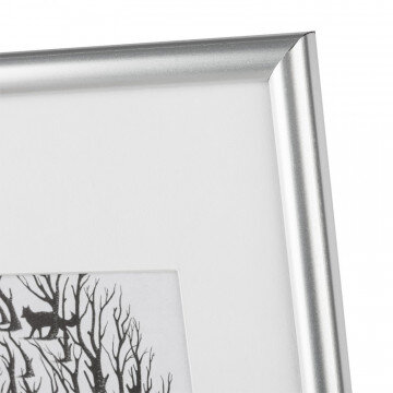 Рамка с паспарту, пластик, 21х30, серебр. цвет  516П