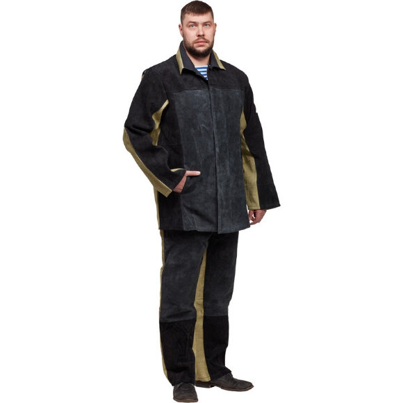 Костюм сварщика брезент+спилок кур/брюки (модель КС09) (р.52-54) 170-176 Костюм сварщика брезент+спилок кур/брюки (модель КС09) (р.52-54) 170-176