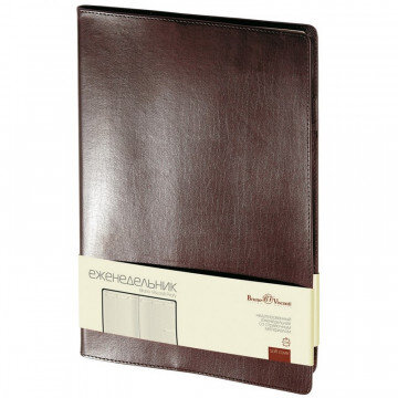 Еженедельник недат,коричнев,A4,222х302мм,64л,Br.V.PROFY