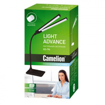 Светильник Camelion KD-794 LED, белый, 4 ур.ярк, сенс.выкл, 2 плафона