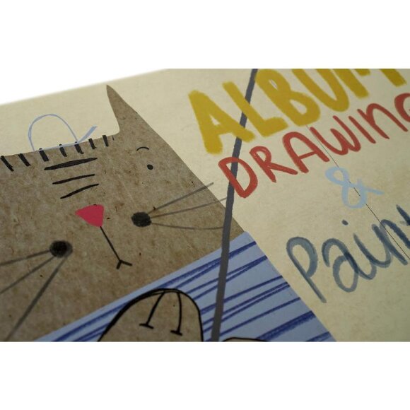 Альбом для рисования 40л А4,склейка,блок 100гр, Мяу 00041