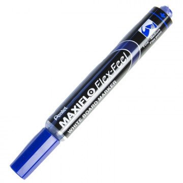 Маркер для досок Pentel Maxiflo Flex-Feel гибкий након., синий, 1.0-5.0мм