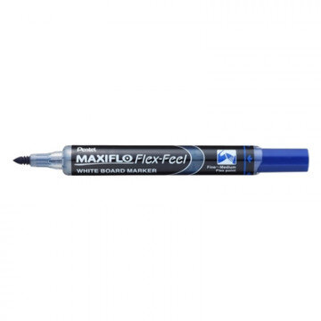 Маркер для досок Pentel Maxiflo Flex-Feel гибкий након., синий, 1.0-5.0мм