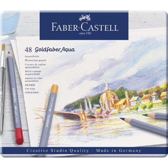 Карандаши акварельные Faber-Castell Goldfaber Aqua, 48цв,метал.короб,114648 Карандаши акварельные Faber-Castell Goldfaber Aqua, 48цв,метал.короб,114648
