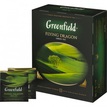 Чай Greenfield Flying Dragon зеленый фольгир.100пак/уп 0585-09