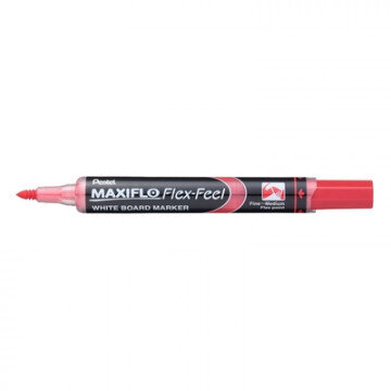 Маркер для досок Pentel Maxiflo Flex-Feel гибкий након., красный, 1.0-5.0мм