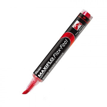 Маркер для досок Pentel Maxiflo Flex-Feel гибкий након., красный, 1.0-5.0мм