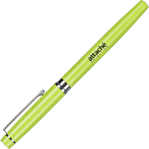 Ручка гелевая Attache Selection Lime, зеленый корпус, неавтомат. синий