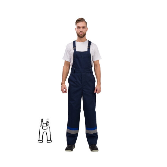 Спец.одежда летняя Полукомбинезон муж. л24-ПК синий (р.48-50) 170-176