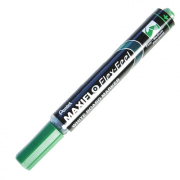 Маркер для досок Pentel Maxiflo Flex-Feel гибкий након., зелёный, 1.0-5.0мм