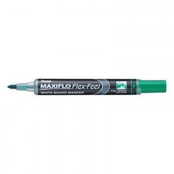 Маркер для досок Pentel Maxiflo Flex-Feel гибкий након., зелёный, 1.0-5.0мм