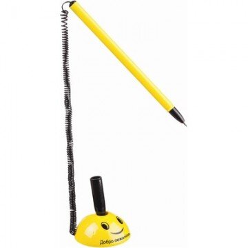 Ручка шариковая на липучке для стола Attache Smile желтая, син.ст. Ручка шариковая на липучке для стола Attache Smile желтая, син.ст.