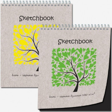 Скетчбук Sketchbook Black 20л., 170х200,черная бумага 140 г/м,обл.выб.лак