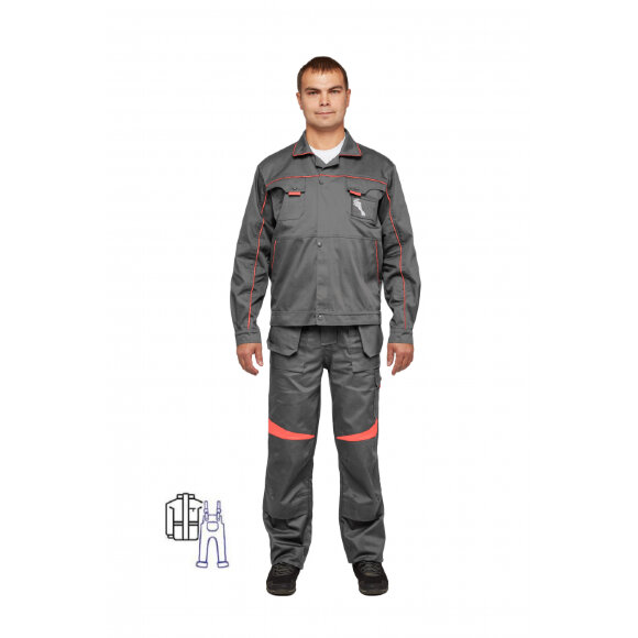 Спец.одежда летняя Костюм муж. л29-КПК т.сер/оранж (р.52-54) 170-176
